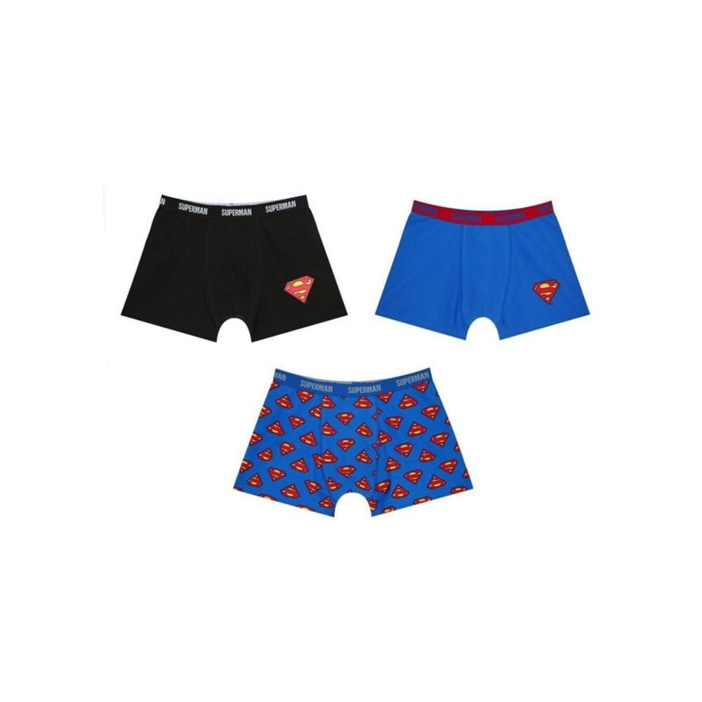 Superman Mens Stretch Boxer Shorts (Pack of 3) / Blue/Red/Black